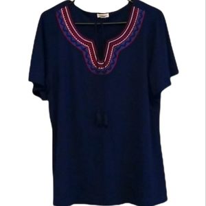 Westport Short Sleeve Top- Size XL- Navy